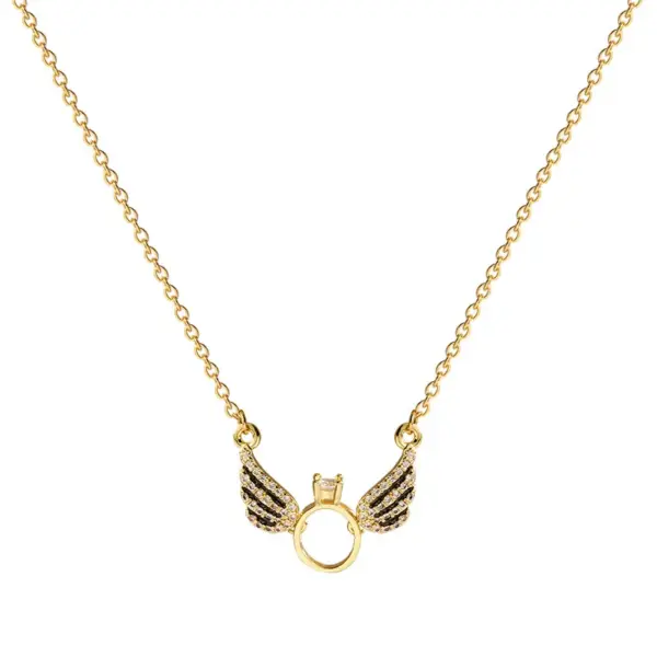 Fashion Butterfly Titanium Steel Necklace Inlay Natural Stone Zircon Stainless Steel Necklaces 1 Piece