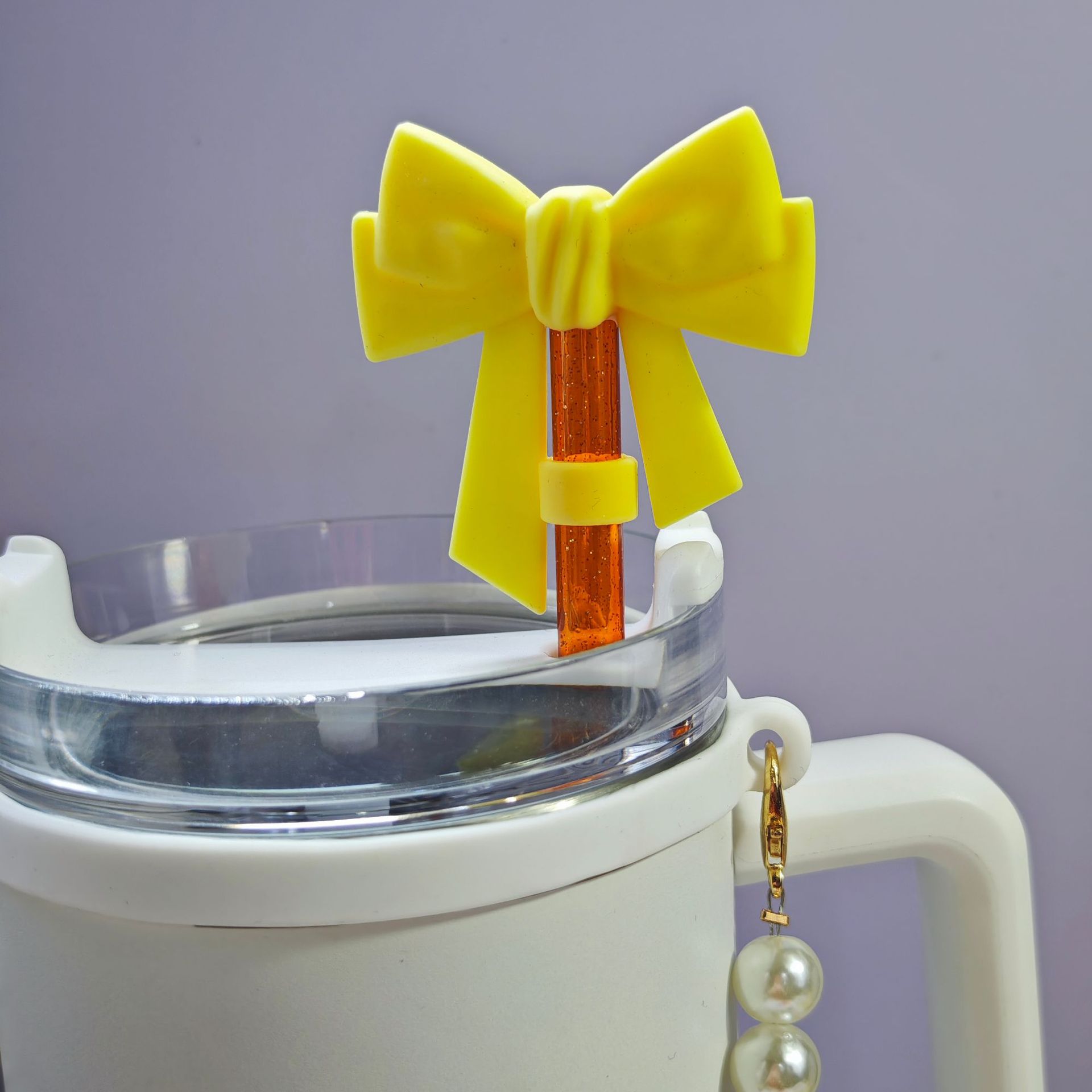 Wholesale Cross-border food grade silicone straw cap ice bully c straw cover bow 10mm straw c straw dust plug