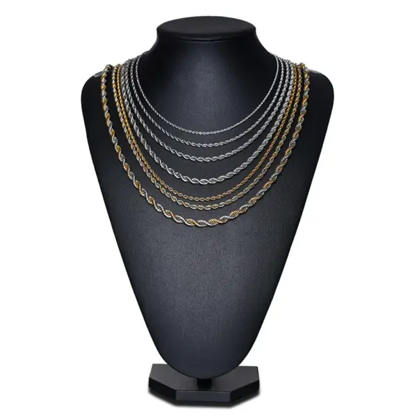 Wholesale Jewelry Simple Style Twist 201 Stainless Steel Plating Stainless Steel Necklaces