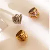 304 Stainless Steel Color Block Ion Plating (IP) Real Gold Plated Nordic Style Exaggerated Waterproof Non Tarnish Irregular Multicolor Rings