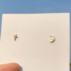 Golden Cross Moon / 925 Silver Needle