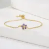 Wholesale Fashion Flower Copper Zircon Bracelets In Bulk