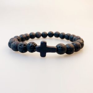 8mm black volcanic stone