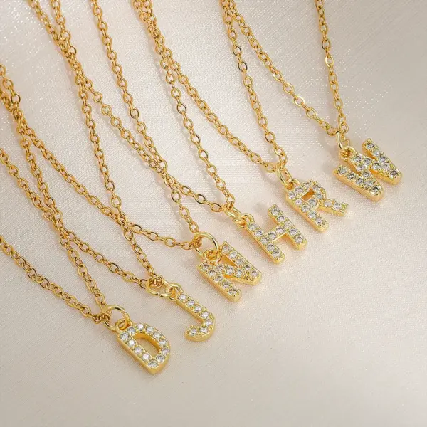 Wholesale Jewelry Basic Retro Classic Style Letter 304 Stainless Steel Copper Pendant Necklace