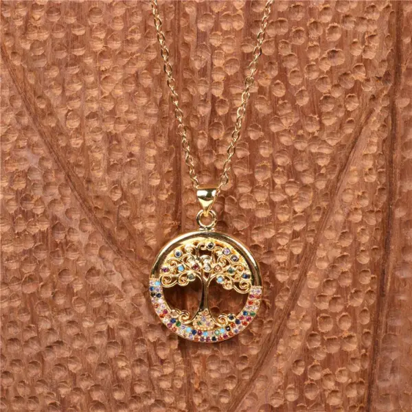 Wholesale Fashion Flower Stainless Steel Copper Pendant Necklace In Bulk