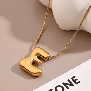 E Necklace (Gold) / Length: 450mm / 1 Strand/Package