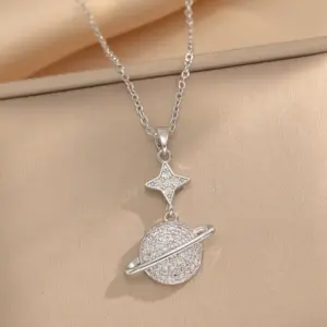 813 Silver Happy Planet Necklace