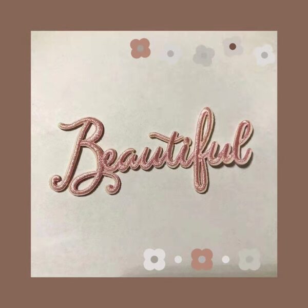 Wholesale New English Letter Embossed Personality Embroidery Self-adhesive Cloth Stickers for Clothes Mobile Phone Longxiang Bag Decorative Cloth Stickers