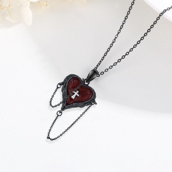 Wholesale European and American Gothic Dark Wind Necklace Love Clavicle Chain Cross Feather Wings Embrace Heart Creative Pendant