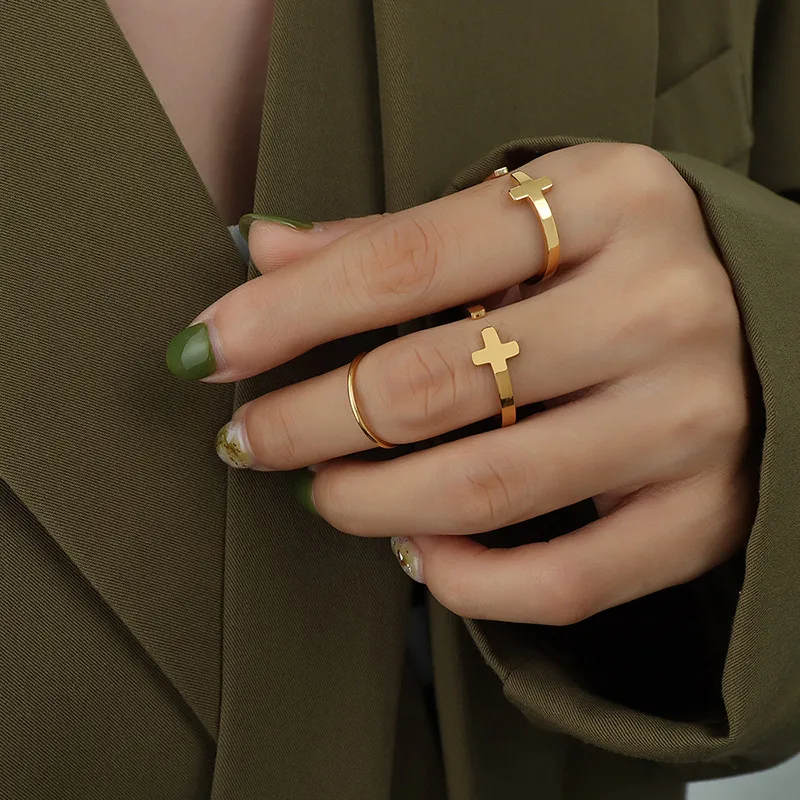 Wholesale PVD Coated Real Gold Plated 18K Gold Geometric 304 Stainless Steel Waterproof Non Tarnish
