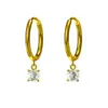Wholesale 1 Pair Simple Style Geometric Inlay Titanium Steel Zircon Earrings