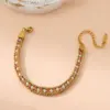 Wholesale Elegant Glam Simple Style Geometric 304 Stainless Steel 18K Gold Plated Rhinestones Bracelets In Bulk