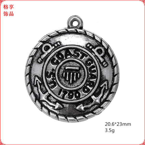 Wholesale European and American Navy Road Army Air Force Fire Ancient Silver Jewelry Tab Accessories