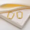 Wholesale PVD Coated Real Gold Plated Geometric 201 Stainless Steel Casual Basic Modern Style Waterproof Non Tarnish Earrings