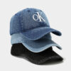 Wholesale New Classic Ok Denim Letter Hat Embroidered Men's and Women's Four-Season Sunshade Adjustable Curved Brim Baseball Cap Trendy
