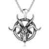 Wholesale P1079 foreign trade jewelry wholesale European and American personality retro ram horn men's titanium steel pendant necklace