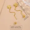 Wholesale 201 Stainless Steel 304 Stainless Steel Plastic Flower Ion Plating (IP) 18K Gold Plated Classic Style Waterproof Non Tarnish Multicolor-Golden Yellow Drop Earrings