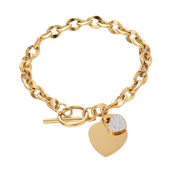 Wholesale Streetwear Heart Shape Stainless Steel Plating Bracelets