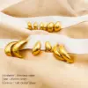 Wholesale 1 Pair Simple Style Solid Color Plating Stainless Steel 18k Gold Plated Ear Studs