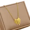 Real Gold Plated Square 304 Stainless Steel Fashion Waterproof Non Tarnish Necklace