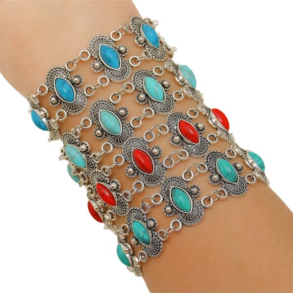 oly-7e5d46d977d649405364c3751afa584e Wholesale Retro oval turquoise bracelet
