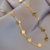 Wholesale PVD Coated 18K Gold Plated Circle 304 Stainless Steel Fashion Waterproof Non Tarnish 304 Stainless Steel Necklace