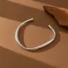Wholesale Fashionable Titanium Steel 18K Gold Plated Smooth Unusual C-Shaped Open Hand Bracelet Women's Luxury Style Jewelry