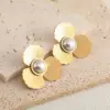 Wholesale Niche Temperament Design Flower Fan-Shaped Pearl Stud Earrings Irregular With Personality Earrings