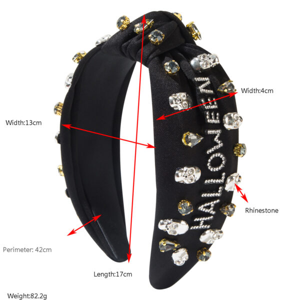 Wholesale Trendy New Halloween Element Headband Letter Halloween Diamond Skull Accessories Decorative Holiday Hair Accessories