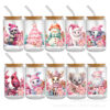 Wholesale Cute Animal Christmas Pink 16oz Cup UV DTF Wraps