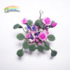 Wholesale 1:12 dollhouse accessories dollhouse mini clay flower plant pot pink rose hanging pot flower arrangement model