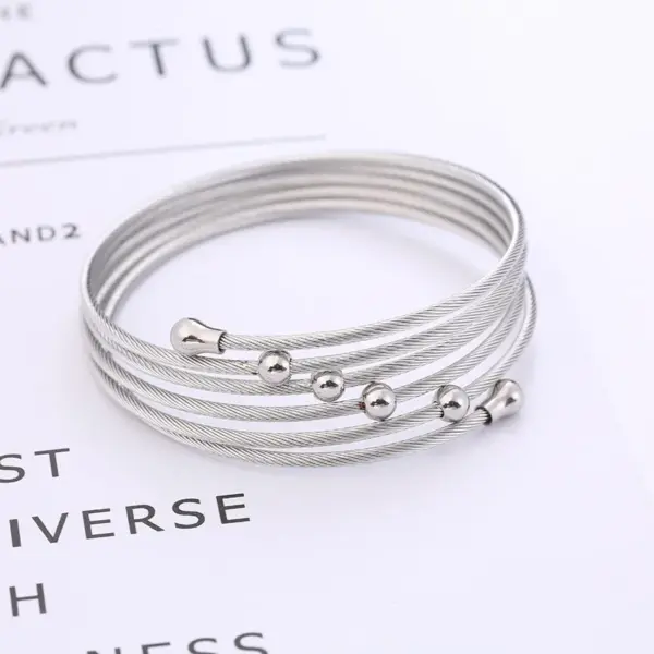 Wholesale Solid Color Twist Titanium Steel Casual Exaggerated Bangle