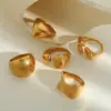 PVD Coated Real Gold Plated 18K Gold Irregular Geometric 304 Stainless Steel Casual Elegant Simple Style Waterproof Non Tarnish Open Rings