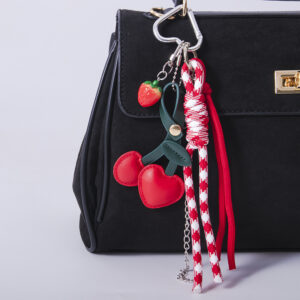 Miu braided rope-pearl chain-resin strawberry-red cherry