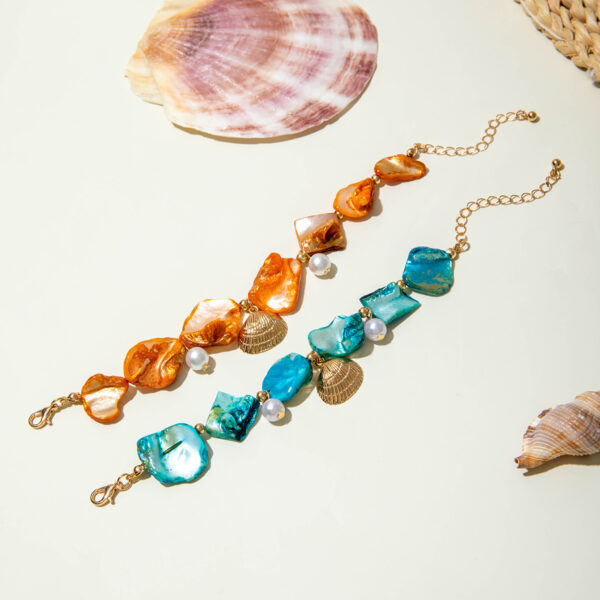 Wholesale Europe and the United States cross-border ins ocean wind shell starfish bracelet shaped imitation pearl pendant bracelet jewelry