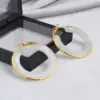 Wholesale 1 Pair Retro Exaggerated Circle Round Plating 304 Stainless Steel Arylic Resin 18K Gold Plated Hoop Earrings