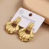 Casual Simple Design Heart Shaped Earrings Ins Style Electroplated 304 Stainless Steel Geometric Pattern Vacuum Plating Jewelry