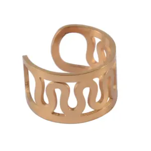 Golden Wave Pattern Ear Clip