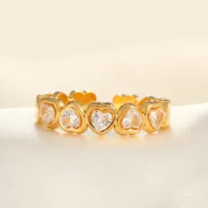 18K Real Gold Love Ring / Adjustable Opening
