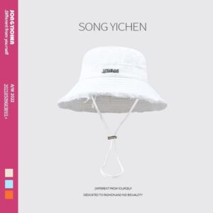 Biya same style big brim fisherman hat-White / M（56-58cm）