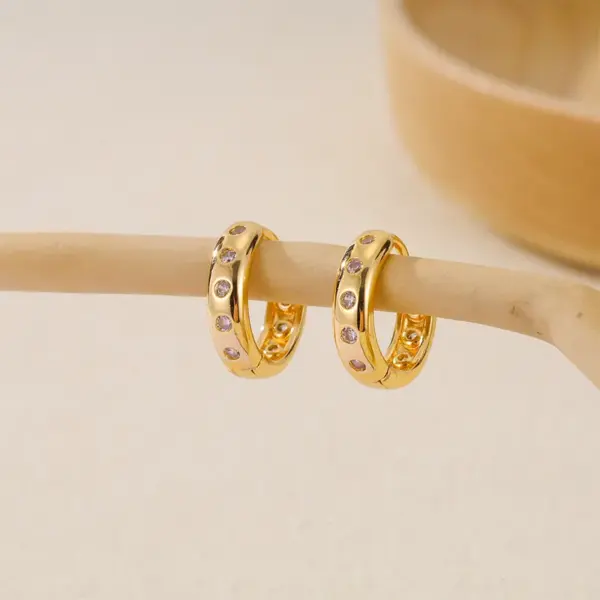 Wholesale 1 Piece IG Style Simple Style Geometric Inlay Copper Zircon Earrings