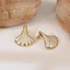 Wholesale 304 Stainless Steel Plastic Geometric Electroplating Acrylic Imitation Gold Vintage Style Luxurious French Style Inlay Ear Studs