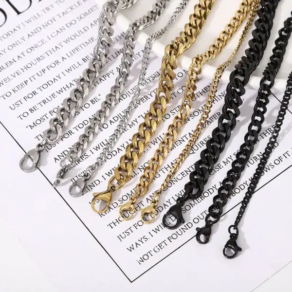 Wholesale Simple Style Solid Color Stainless Steel Plating Necklace 1 Piece
