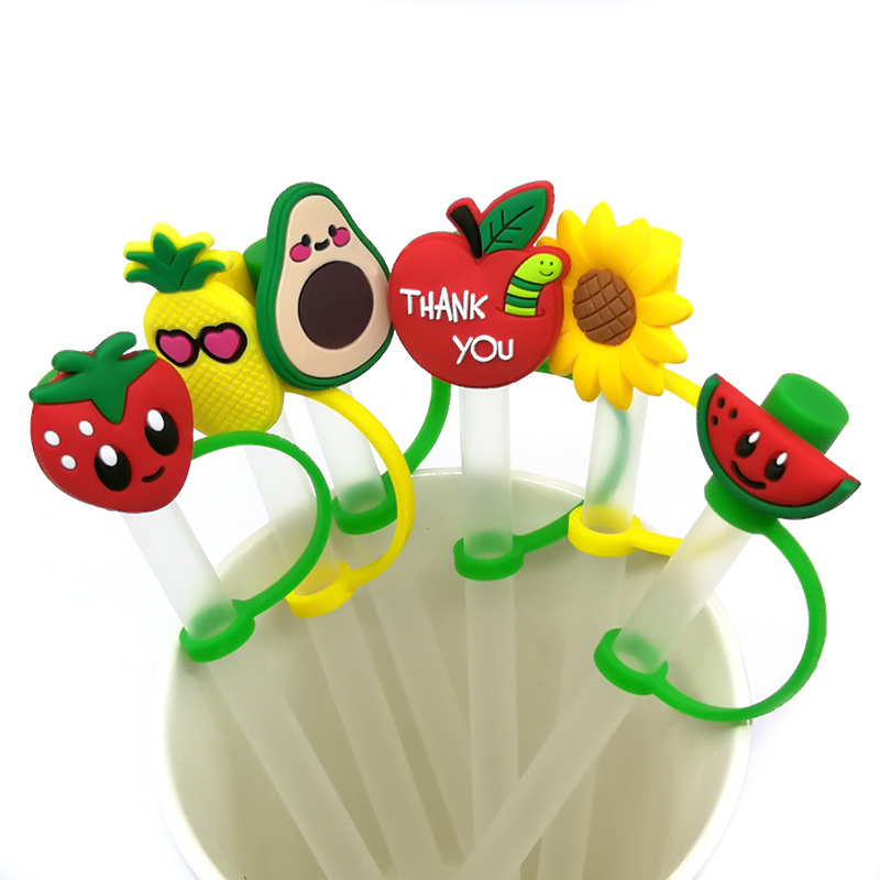 Wholesale Cute cartoon straw cap straw cover silicone dust plug