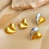 Wholesale PVD Coated Real Gold Plated 18K Gold Heart Shape 304 Stainless Steel IG Style Simple Style Waterproof Non Tarnish Ear Studs