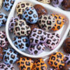 Wholesale 10pcs DIY Jewelry Accessories Wholesale Heart Leopard Print Peach Beads