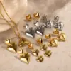 Wholesale Jewelry IG Style Heart Shape 304 Stainless Steel PVD Coated Plating Earrings Necklace