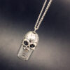 Wholesale Gothic Skull Pendant Hair Collection Commemorative Glass Wishing Bottle Openable Pet urn Necklace