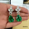 Wholesale Fashion Clover Flower Aaa Zircon Copper Earrings Exquisite Bridal Earrings
