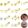 Wholesale 14K Gold Plated 316 Stainless Steel Zircon Star Casual Formal Simple Style Ear Studs For Unisex